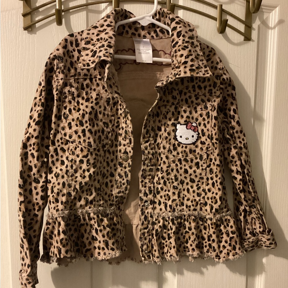 Hello Kitty leopard print jacket size 7